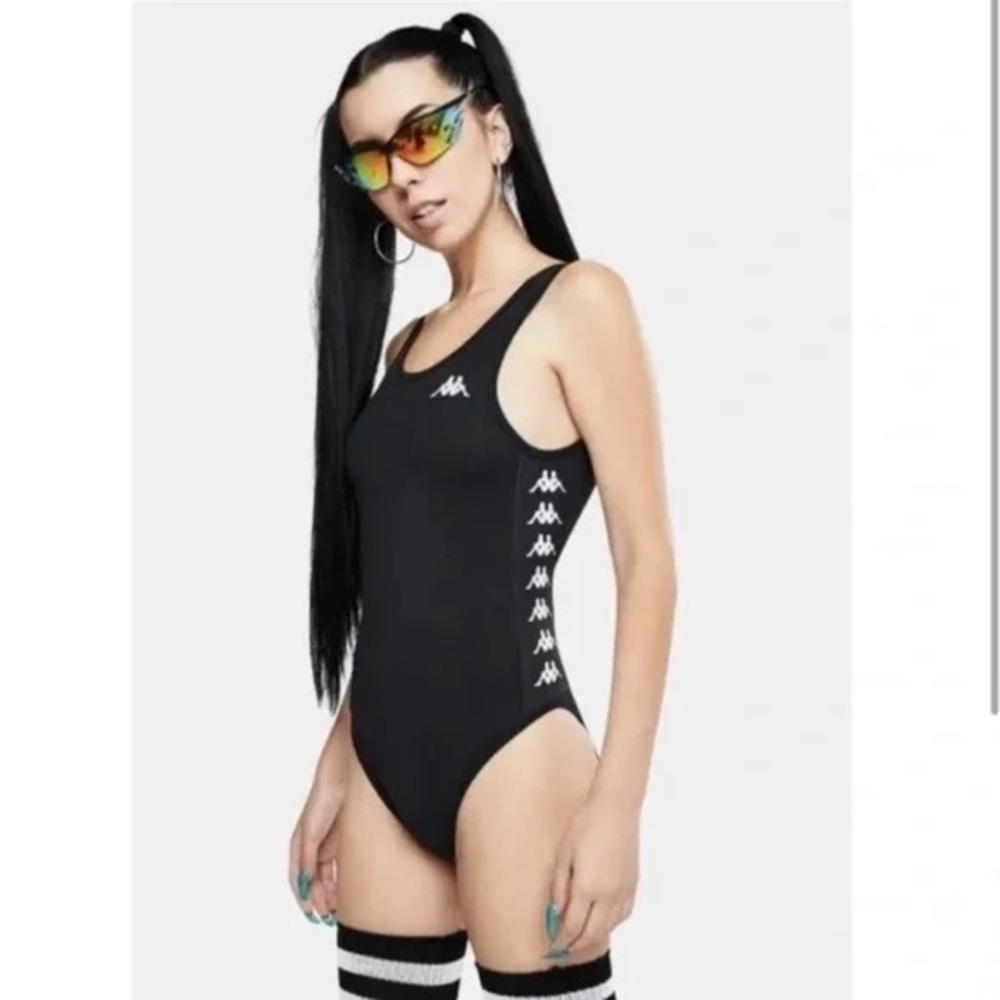 NEW KAPPA Black Logo 222 Banda Didy One-Piece Swimsuit Size Small